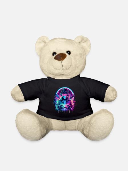 Neon Cyber Controller - Retro Gaming Power - Teddy - Schwarz