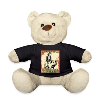 PIG GIRL SCHOOL STARTS - Teddy Bear - black - Front