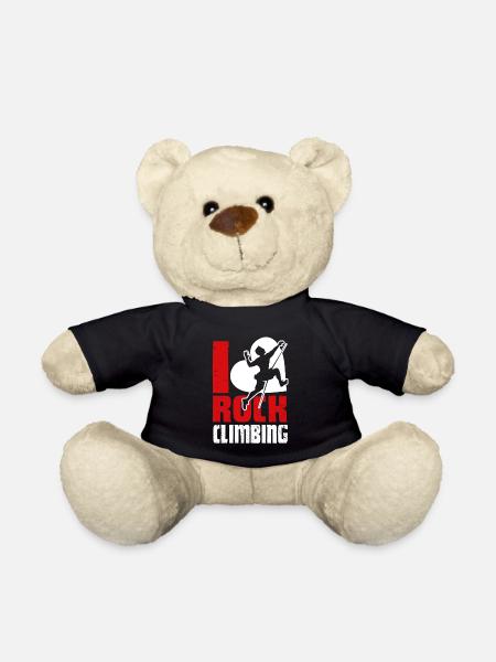 Rock Climbing I Love Rock Climbing - Teddy Bear - black