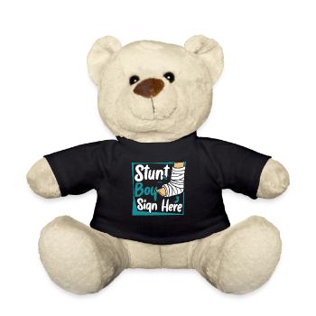 Stunt Boy Sign Here Broken Finger Broken Bone - Teddy Bear - black - Front