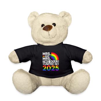 Frau und Frau 2025 Gay Pride Hochzeit Homo-Ehe - Teddy - Schwarz - Vorne