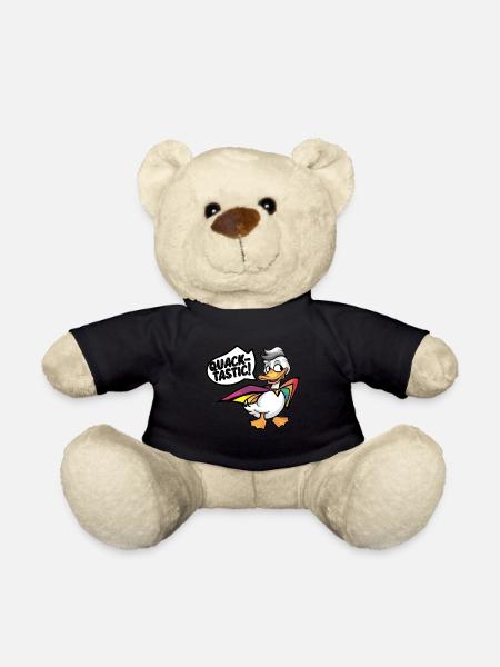 Ente Superheld Quacksalber Kunstdruck - Teddy - Schwarz