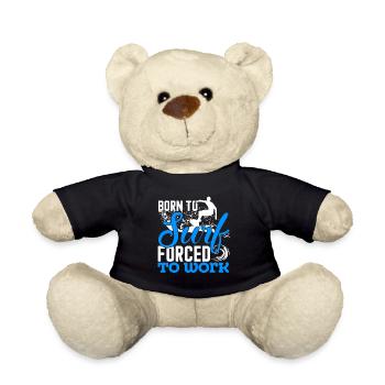 Surfing Born To Surf Forced To Work - Teddy Bear - black - Front