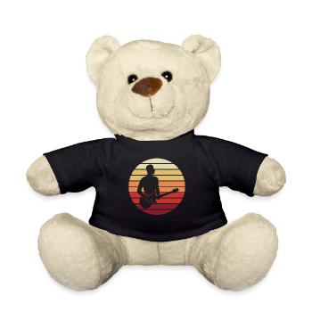 Guitarist Sunset Gift Moment - Teddy Bear - black - Front