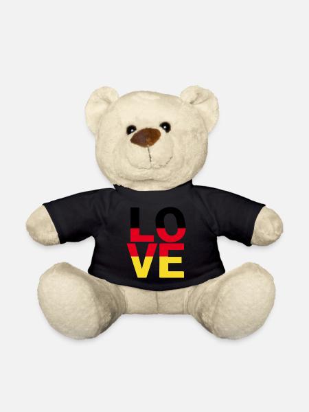 LOVE Germany Colors Flag - Teddy Bear - black
