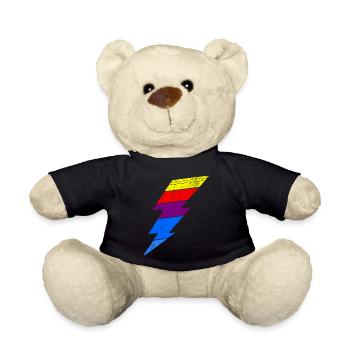Colorful lightning effect on clothes - Teddy Bear - black - Front