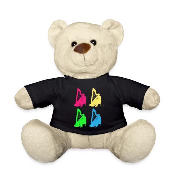 Bunte Harfenklänge Vielfalt Geschenk - Teddy - Schwarz - Vorne