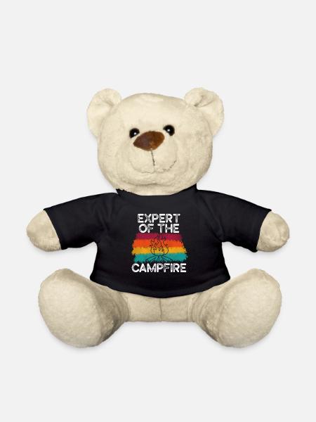 Experte für Camping-Experten am Lagerfeuer - Teddy - Schwarz