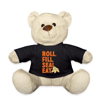Polish Food Pierogi - Teddy Bear - black - Front