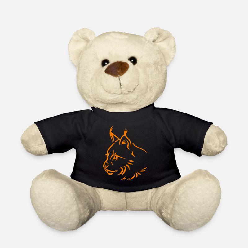 Luchs in orange - Teddy - Schwarz