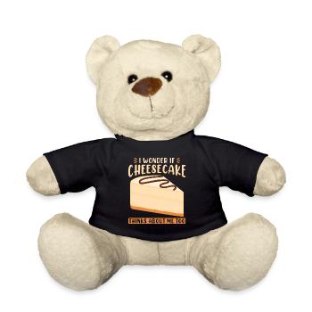 Ich frage mich, ob Cheesecake auch an mich denkt - Teddy - Schwarz - Vorne