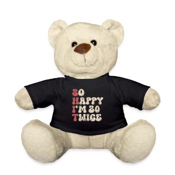40. Geburtstag Lustiger Spruch - Teddy - Schwarz - Vorne