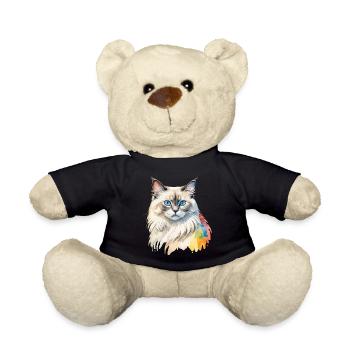 Birman Cat Watercolors - Teddy Bear - black - Front