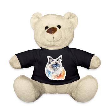 Birman Cat Watercolors - Teddy Bear - black - Front