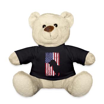 Chien Beagle avec drapeau des États-Unis - Nounours - noir - Devant