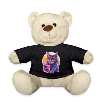 Bubble Tea Getränk Lover Kitten Drink Comic - Teddy - Schwarz - Vorne