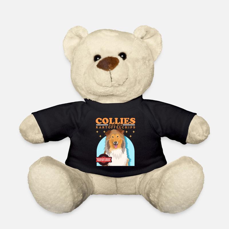 Collie chien à poil long Collie Collies cadeau - Nounours - noir