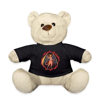 Fille du diable avec d’énormes ailes et une fourche - Nounours - noir - Devant