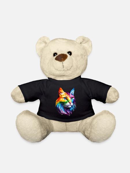 Lgbt Silhouette Poly Art Crystal Kitten Lover - Teddy - Schwarz