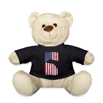 Weimaraner dog with USA flag - Teddy Bear - black - Front