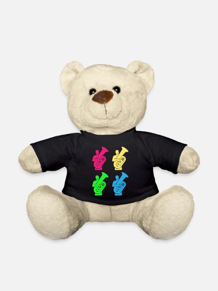Bunte Tuba Spiel Freude Musikgeschenk - Teddy - Schwarz