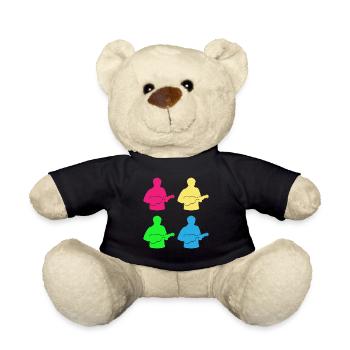 Ukulele Farbenspiel Musikerglück Geschenk - Teddy - Schwarz - Vorne