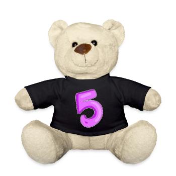 Number number 5 - Teddy Bear - black - Front
