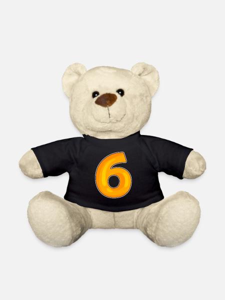 Six Number 6 Number - Teddy Bear - black