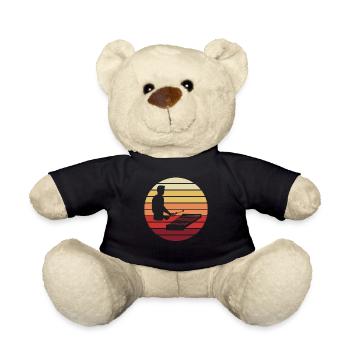 Evening Sound Xylophonist Silhouette Gift - Teddy Bear - black - Front