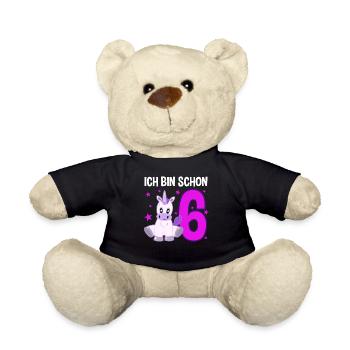 Licorne Anniversaire 6 ans de magie - Nounours - noir - Devant