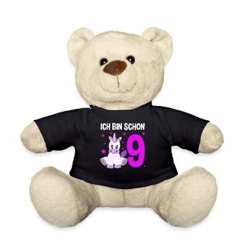 Unicorn Wonder 9 Years Birthday Magic - Teddy Bear - black - Front