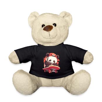 Pandabär Skater Japanischer Riesenpanda - Teddy - Schwarz - Vorne