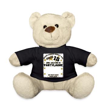 18th Birthday Girl & Boy Guestbook - Teddy Bear - black - Front