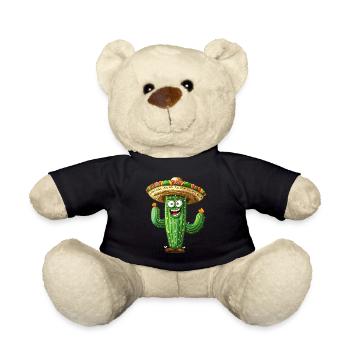 Drôle de cactus avec sombrero ardent - Nounours - noir - Devant