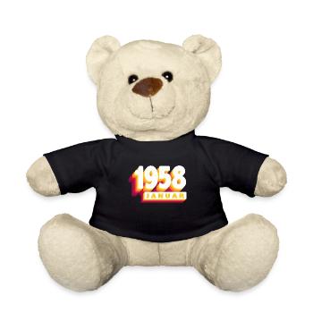 Januar 1958 0 66 Jahren Mann Frau Geburtstag - Teddy - Schwarz - Vorne