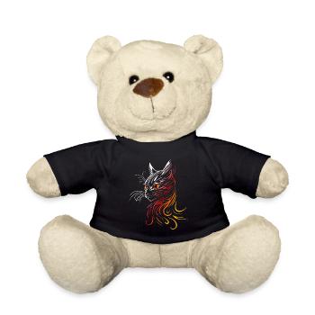 Katzenkopf Katze - Teddy - Schwarz - Vorne