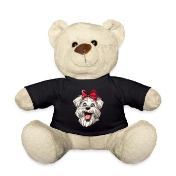 Malteser | Maltese | Cartoon Artwork - Teddy - Schwarz - Vorne