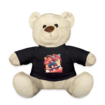 Dragon Skater Kawaii Dragon Kids - Teddy Bear - black - Front