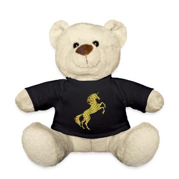 Licorne Ananas Symbole T-Shirt Plante Tropicale - Nounours - noir - Devant
