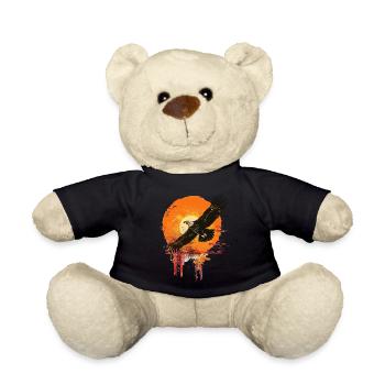 Flying eagle in sunset - Teddy Bear - black - Front