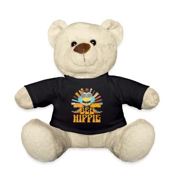 Bee Hippie Biene Peace - Teddy - Schwarz - Vorne
