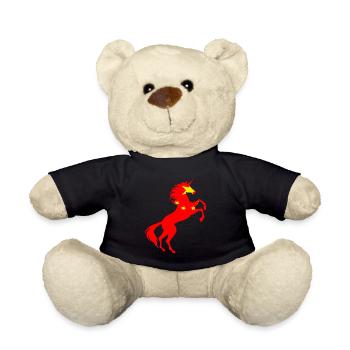 Einhorn China Flagge T-Shirt Magisches Einhorn Chinesisch - Teddy - Schwarz - Vorne