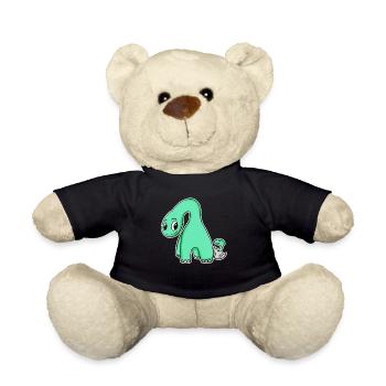 Dinosaure avec bébé dinosaure - Motif Dino - Nounours - noir - Devant