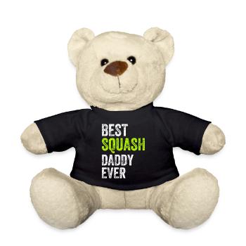 Best Squash Daddy Ever - Daddy Squash Player - Teddy Bear - black - Front
