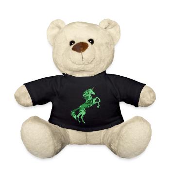 Unicorn Camouflage Symbol T-Shirt Magical Unicorn - Teddy Bear - black - Front
