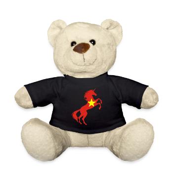 Licorne Vietnam Drapeau T-Shirt Licorne magique Jeu de mots - Nounours - noir - Devant