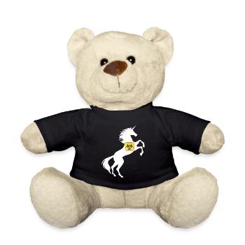 Unicorn Biohazard Symbol TShirt Chemical Magical - Teddy Bear - black - Front