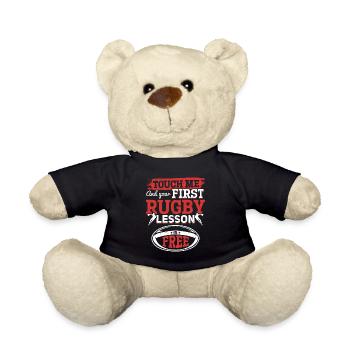 Touchez-moi et votre premier cours de rugby est gratuit - Fun - Nounours - noir - Devant