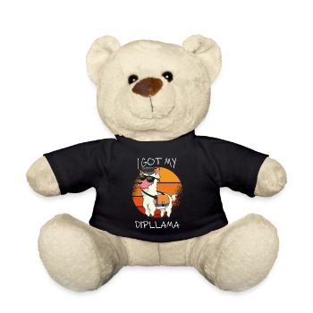 LLama Lover - I Got My Dipllama - Vintage School - Teddy Bear - black - Front