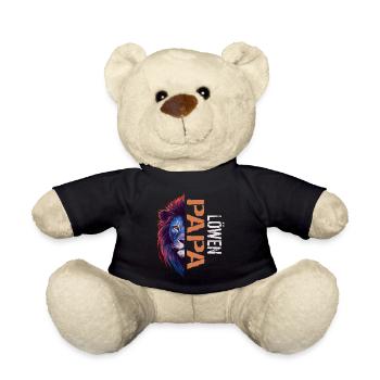 löwen Papa Vatertagsgeschenk Vatertag - Teddy - Schwarz - Vorne